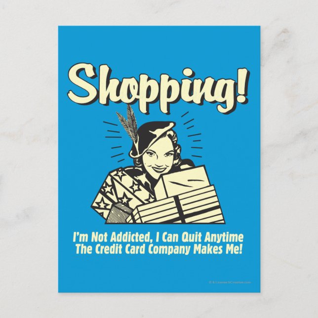 Shopping: I'm Not Addicted Postcard (Front)