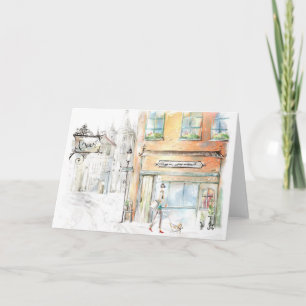 shopping in paris greeting card
