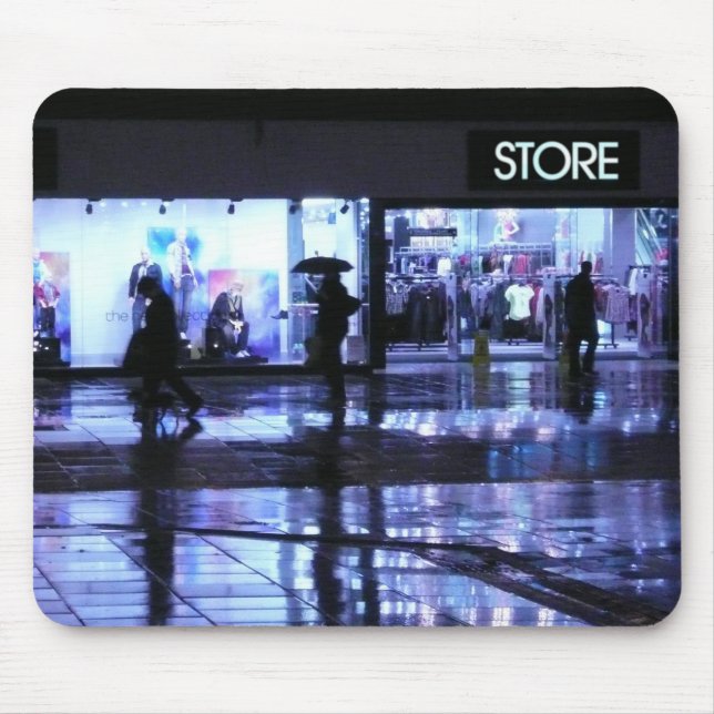 Shopping in the Rain Mouse Pad (Front)