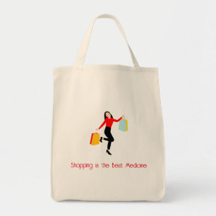 Shopping is the best medicine tote bag