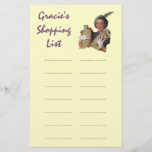 Shopping List Grocery List Personal Stationery