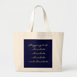Shopping list large tote bag