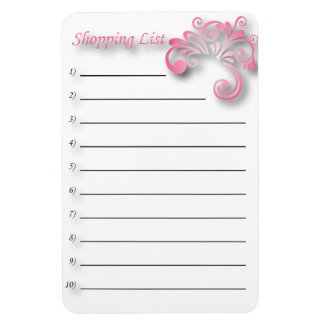 Shopping list magnet