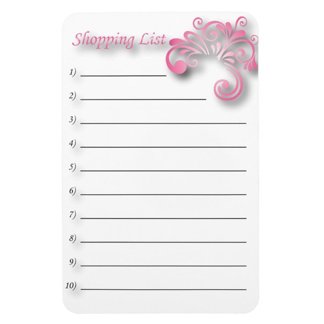 Shopping list magnet (Vertical)