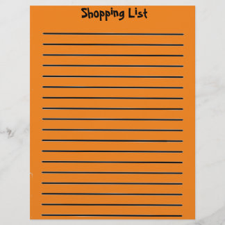 Shopping List Orange Letterhead