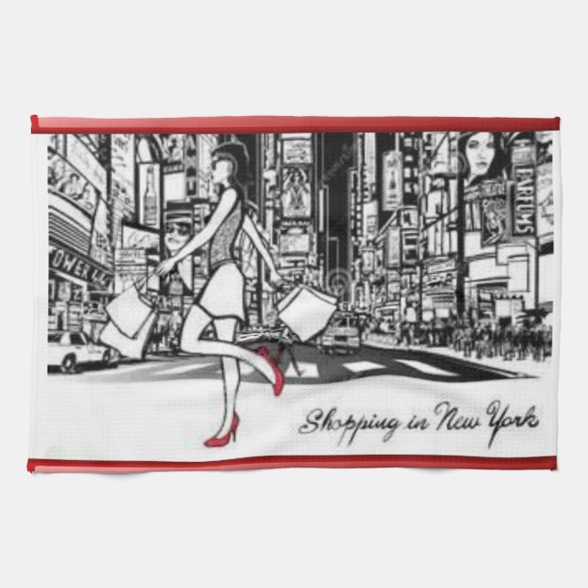 shopping new york kitchen hand towel (Horizontal)