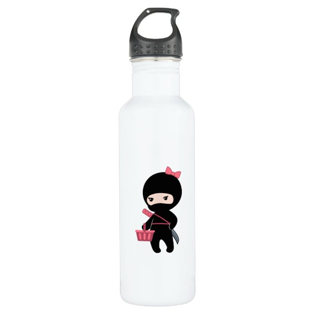 Shopping Ninja Girl 710 Ml Water Bottle (Front)