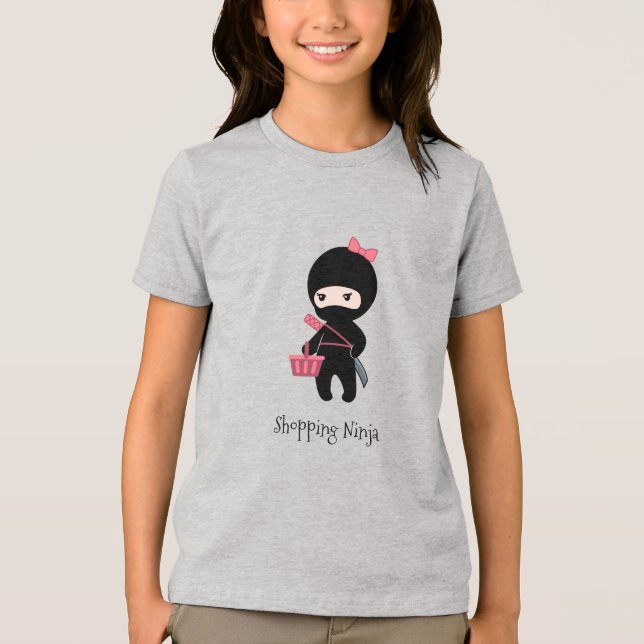 Shopping Ninja Girl Tri-Blend Shirt (Front)