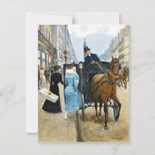 Shopping on the Rue de la Paix, fine art Card