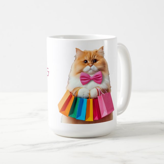  Shopping Queen Cat Coffee Mug (Front Right)