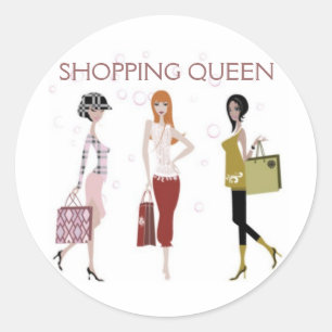 SHOPPING QUEEN COLLECTION CLASSIC ROUND STICKER