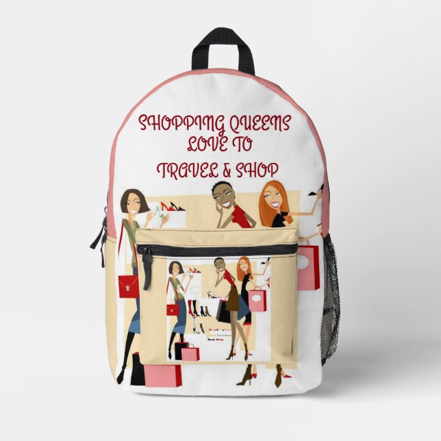 Shopping Queen Collection - Ladies  Printed Backpack (Front)