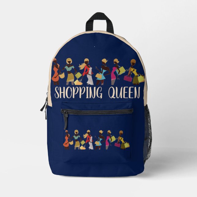 Shopping Queen Collection: Ladies  Printed Backpack (Front)