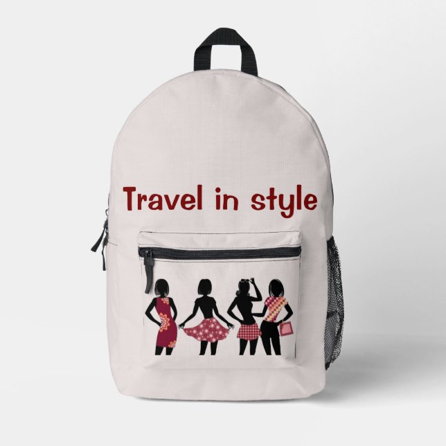 Shopping Queen Collection -Ladies  Printed Backpack (Front)