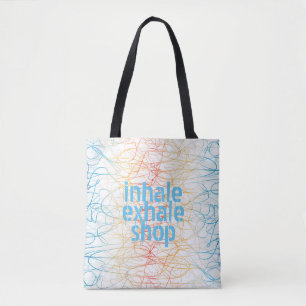 shopping quote humour tote bag abstract design