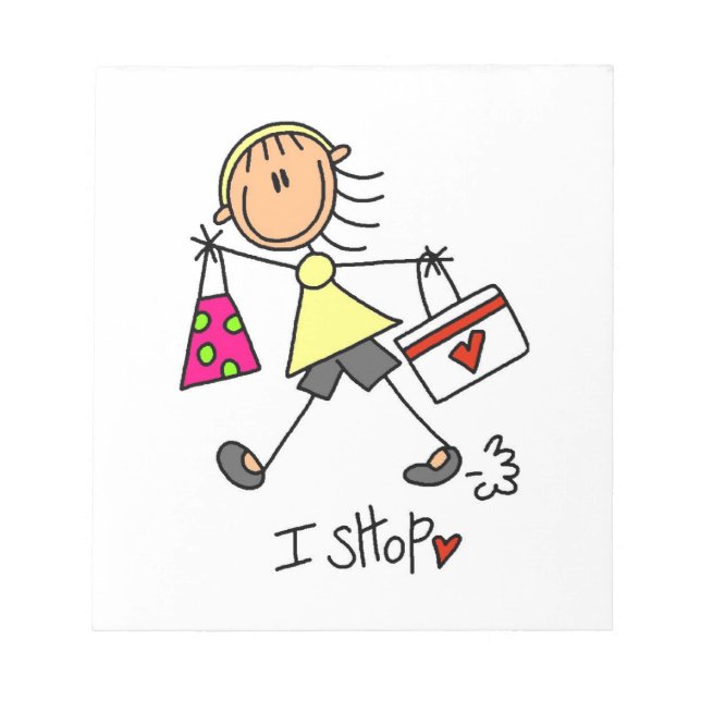 Shopping Stick Figure Notepad (Front)