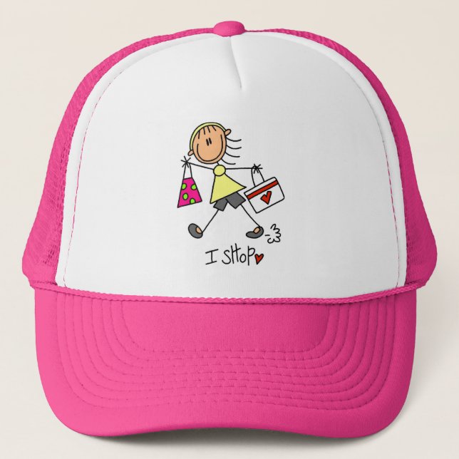 Shopping Stick Figure Trucker Hat (Front)