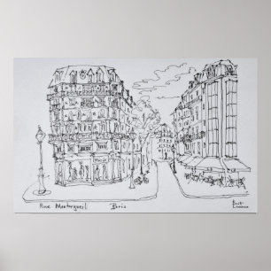 Shopping Street   Rue Montorgueil, Paris, France Poster