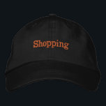 Shopping Text Custom Ashley Gold text colour Embroidered Hat<br><div class="desc">Shopping Text Name

Ashley Gold text colour Hats

Black colour Lovely Visor or Embroidered Caps

This Hat may useful to Shopping lovers. Online shopping,  Offline shopping,  Festival time shopping,  Birthday,  Dress,  Grocery items,  Anniversary etc.</div>