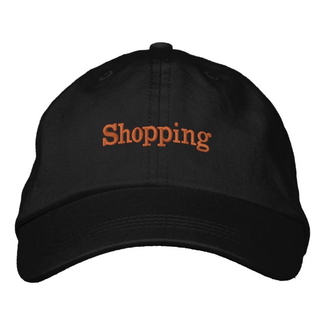 Shopping Text Custom Ashley Gold text colour Embroidered Hat (Front)