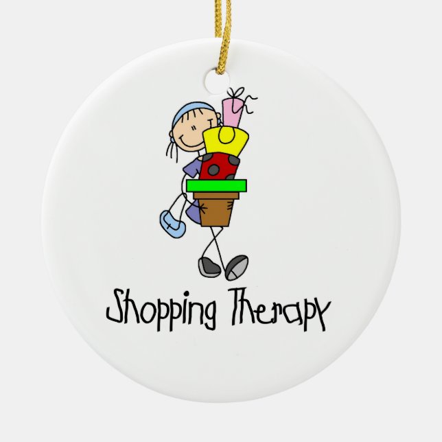 Shopping Therapy Ceramic Tree Decoration (Front)