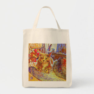 Shopping tote with relaxation in mind - cat life bag