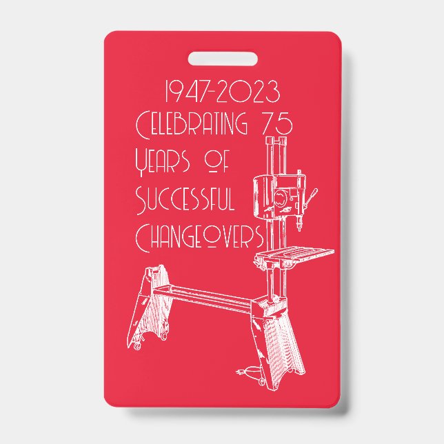 Shopsmith 75th Anniversary Celebration Name Badge ID Badge (Front)
