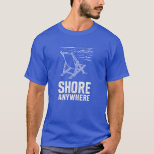 Shore Anywhere Beach Chair Minimal Summer Travel Q T-Shirt