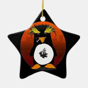 Shore Leave Penguin Customisable Ceramic Tree Decoration