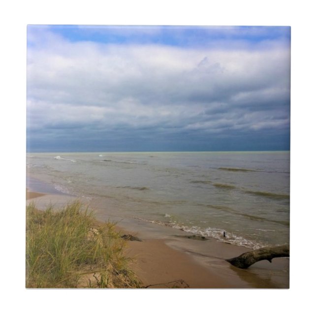 Shore of Lake Michigan, Sheyboygan, WI Tile (Front)