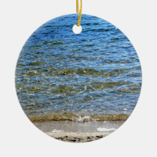 Shore of Tenaya Lake, Yosemite, CA Ceramic Tree Decoration