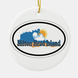 SHORE OVAL AHilton Head Island. Ceramic Tree Decoration