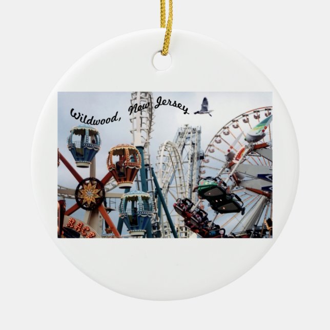 Shore Pier/Wildwood Text Ornament (Front)