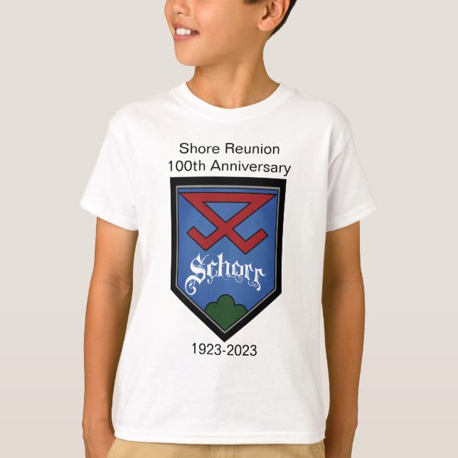 Shore Reunion 100th Anniversary shield (boys) T-Shirt (Front)