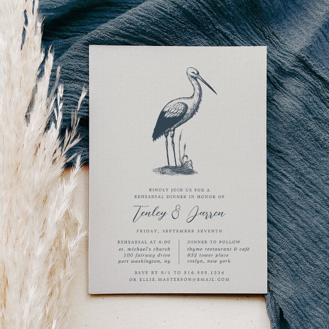 Shorebird | Elegant Coastal Rehearsal Dinner Invitation (Creator Uploaded)