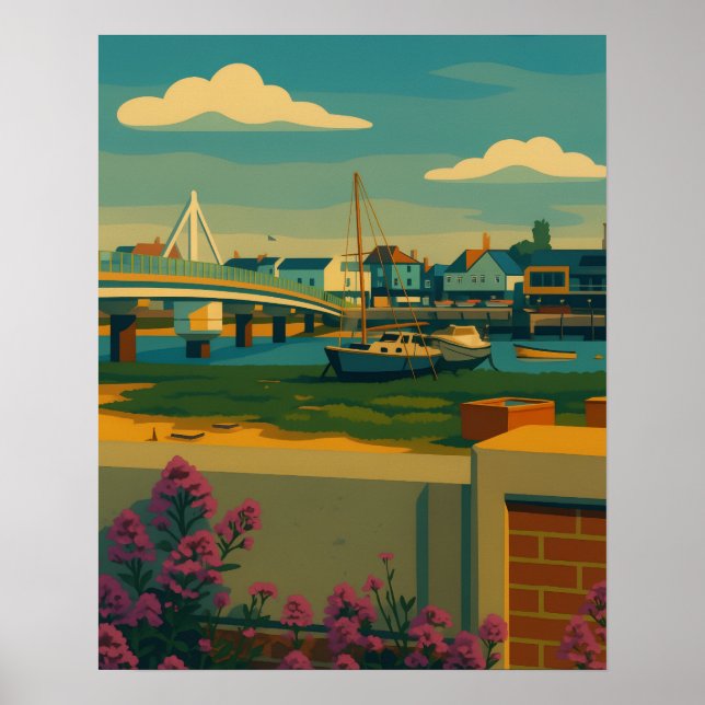 Shoreham Serenity – Riverside Townscape Poster (Front)