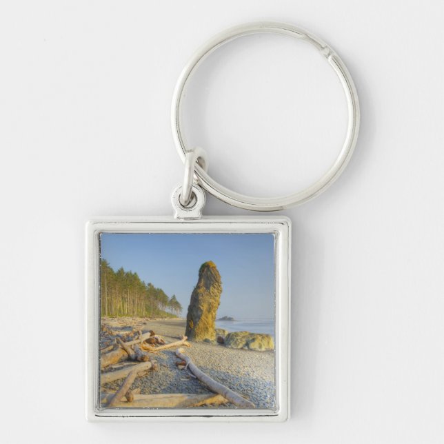Shoreline and Seastacks, Ruby Beach, Olympic Key Ring (Front)
