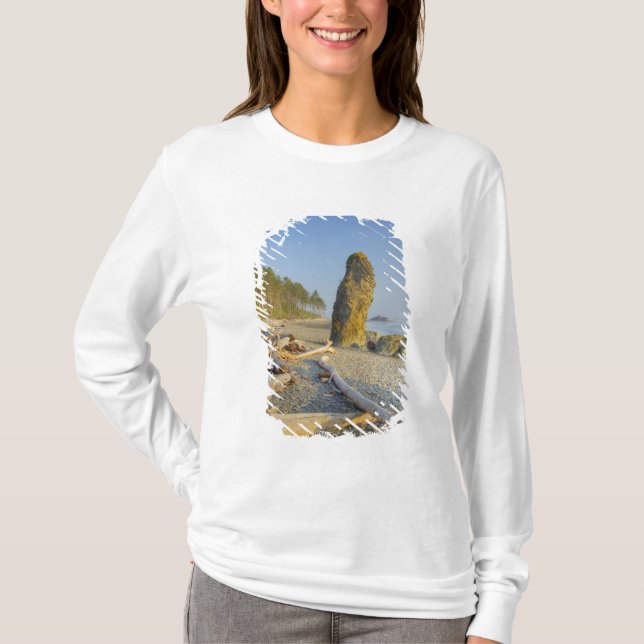 Shoreline and Seastacks, Ruby Beach, Olympic T-Shirt (Front)