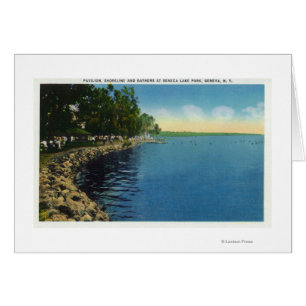 Shoreline, Pavilion, and Swimmers