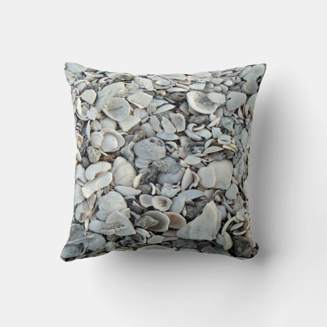 Shoreline Shells Coastal Pillow (Back)