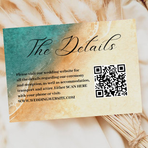 Shoreline Tropical Beach Wedding QR Code Details Enclosure Card