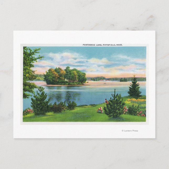 Shoreline View of Pontoosuc Lake Postcard (Front)
