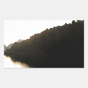 Shores Of Shadows Landscape Art Rectangular Sticker