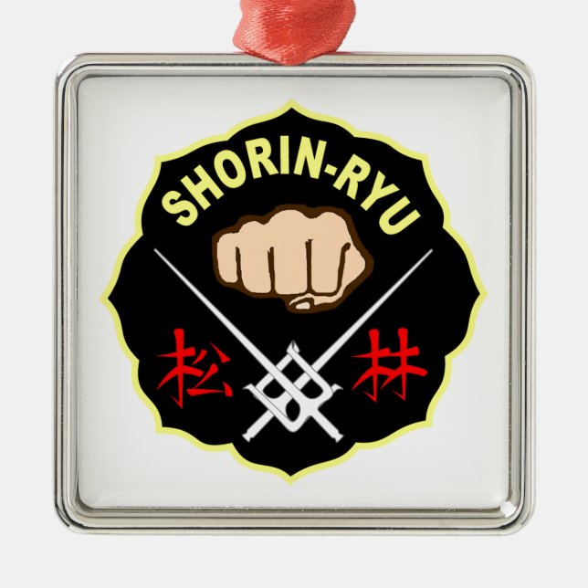 SHORIN RYU KARATE PATCH SYMBOL KANJI METAL TREE DECORATION (Front)