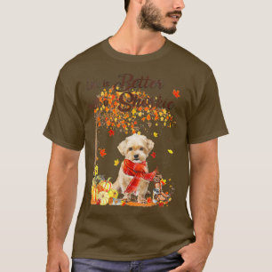 Shorkie Maple Tree Thanksgiving Day Cute Dog Fall T-Shirt