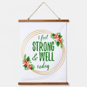 short affirmations about strength and wellness  hanging tapestry