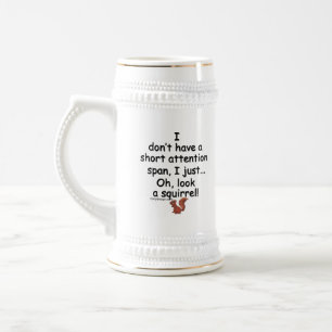 Short Attention Span Squirrel Beer Stein
