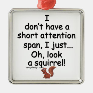 Short Attention Span Squirrel Metal Tree Decoration