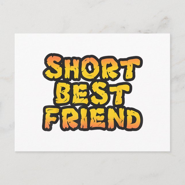 Short Best Friend, Funny Friends, Besties BFF Holiday Postcard (Front)