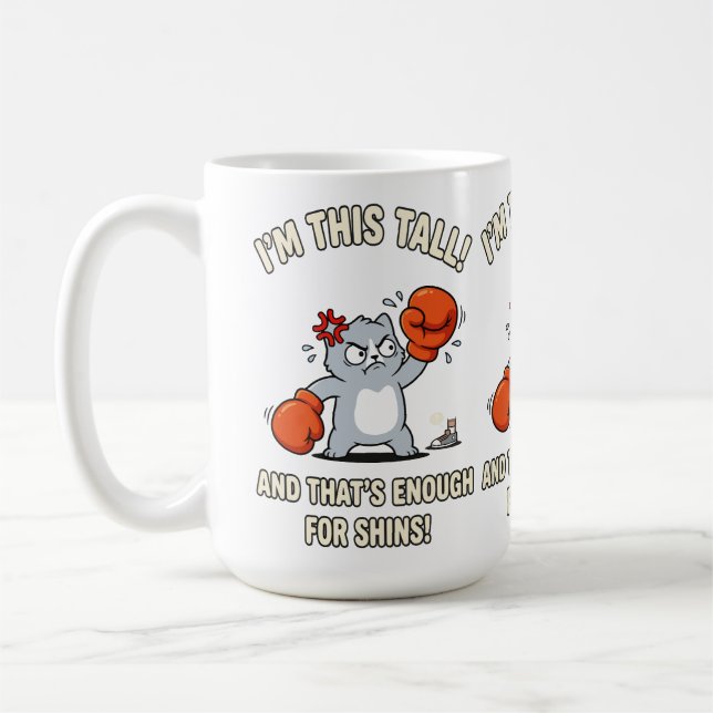 Short Cat Boxing Gloves Funny Shins Coffee Mug (Left)